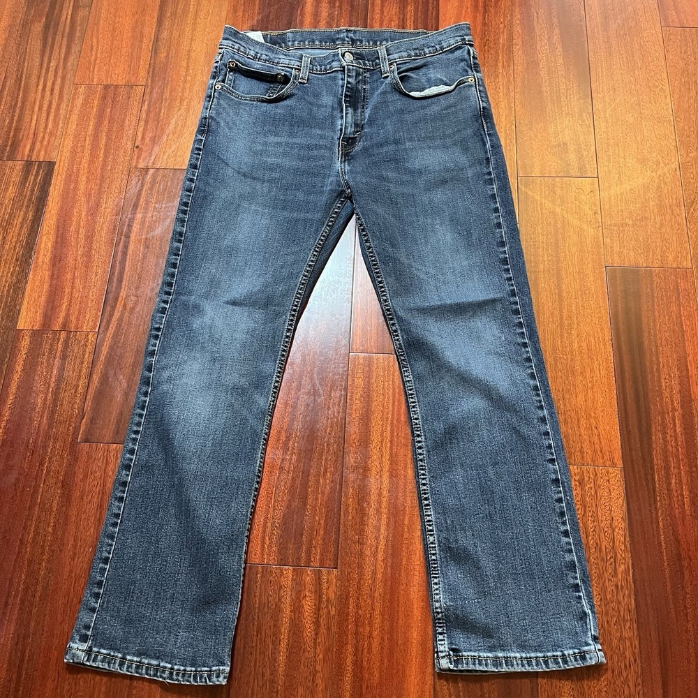 Levis Jeans Mens 34x30 (34x28) Blue 527 Slim Bootcut Western Cowboy Faded Denim
